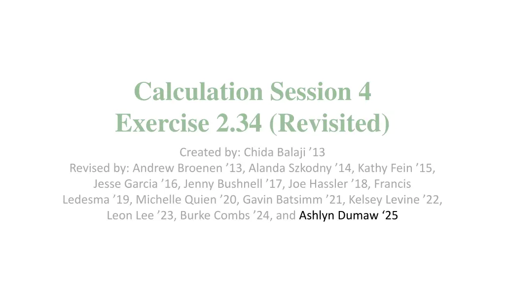 calculation session 4 exercise 2 34 revisited
