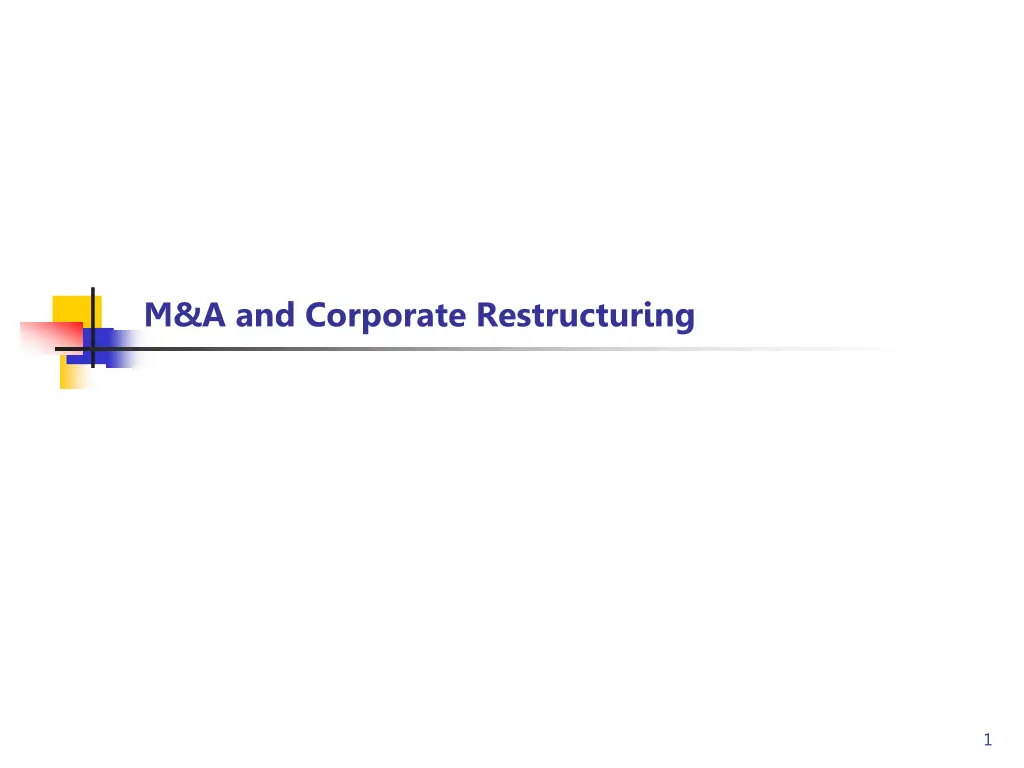 m a and corporate restructuring
