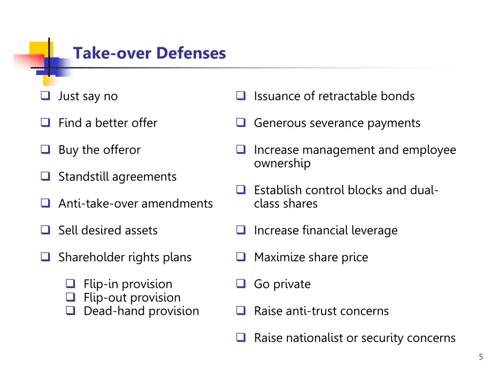 take over defenses