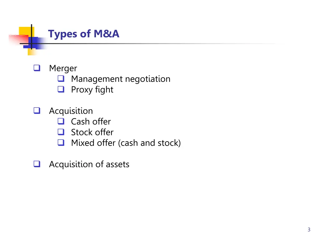 types of m a