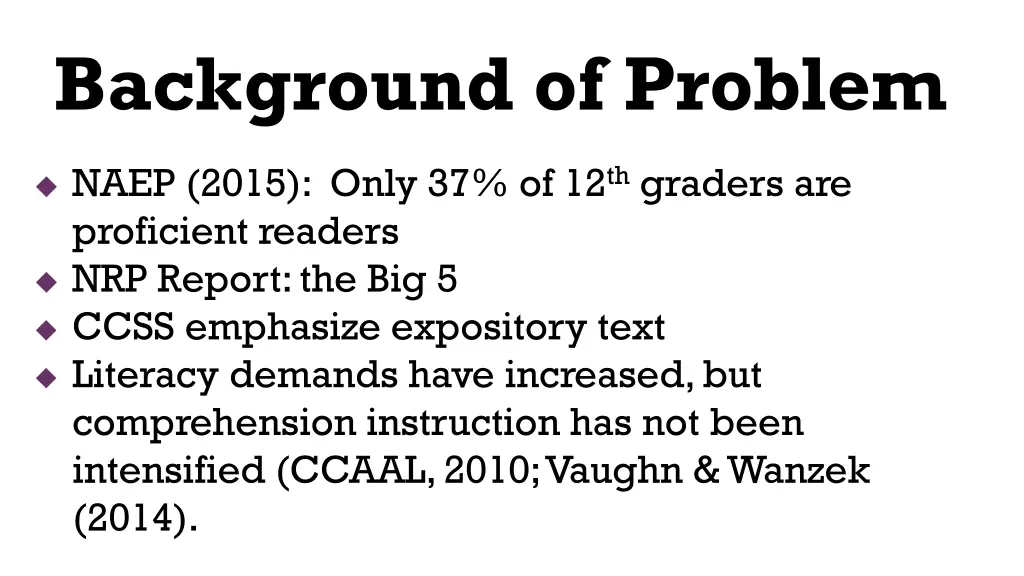 background of problem