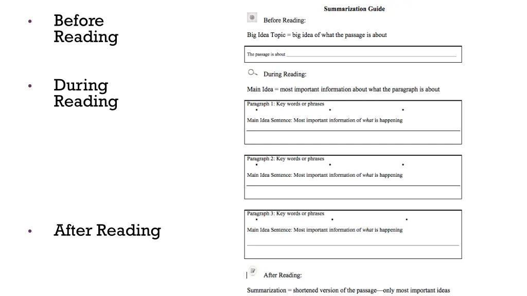 before reading