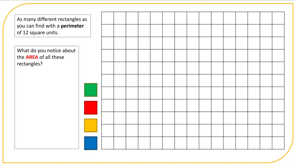 as many different rectangles as you can find with 1