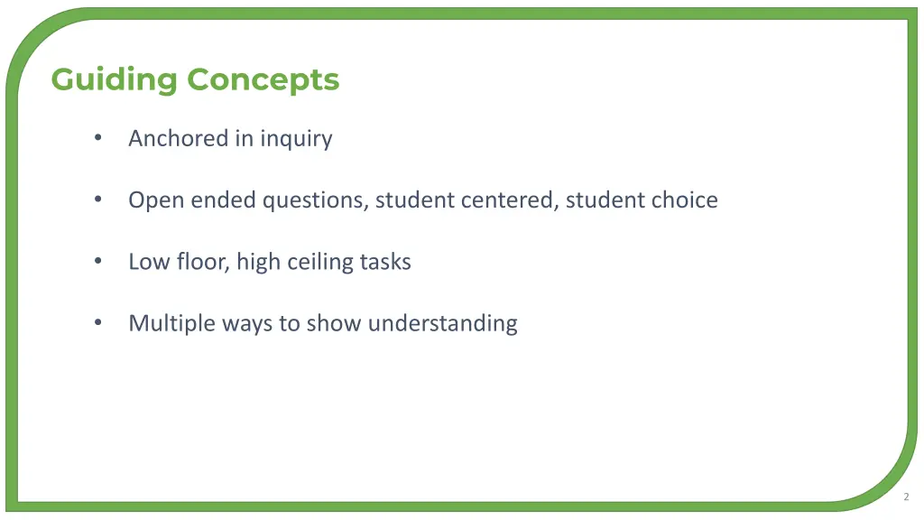 guiding concepts