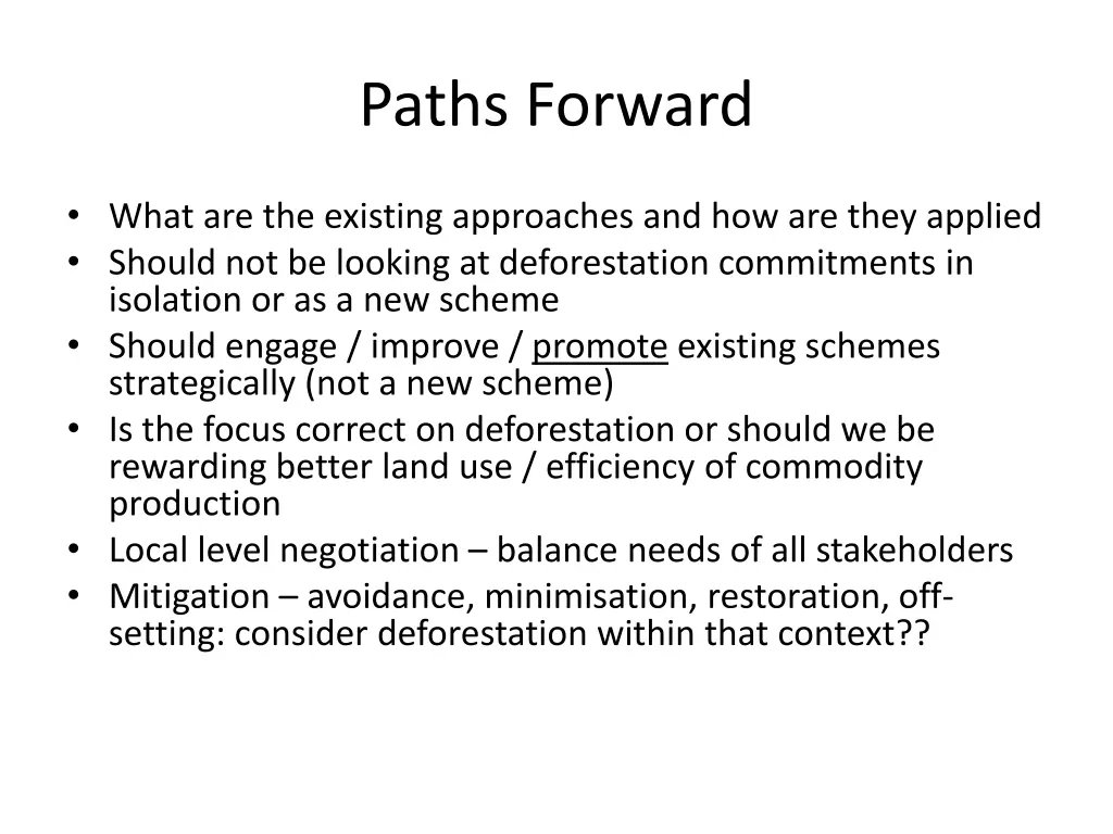 paths forward
