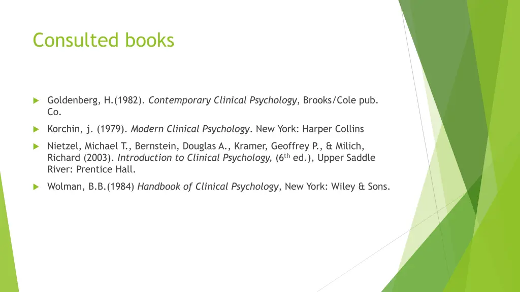 consulted books