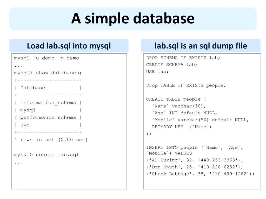a simple database