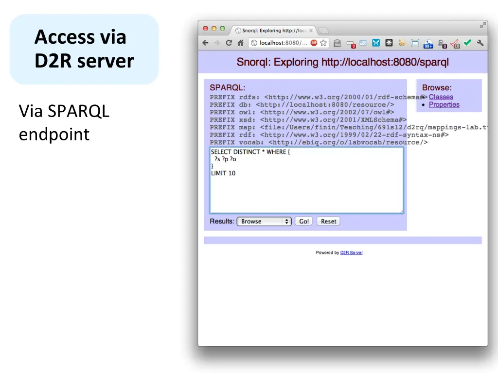 access via d2r server 3