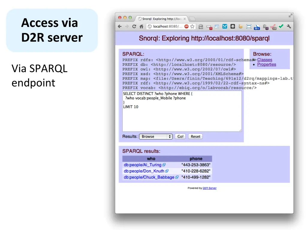 access via d2r server 5