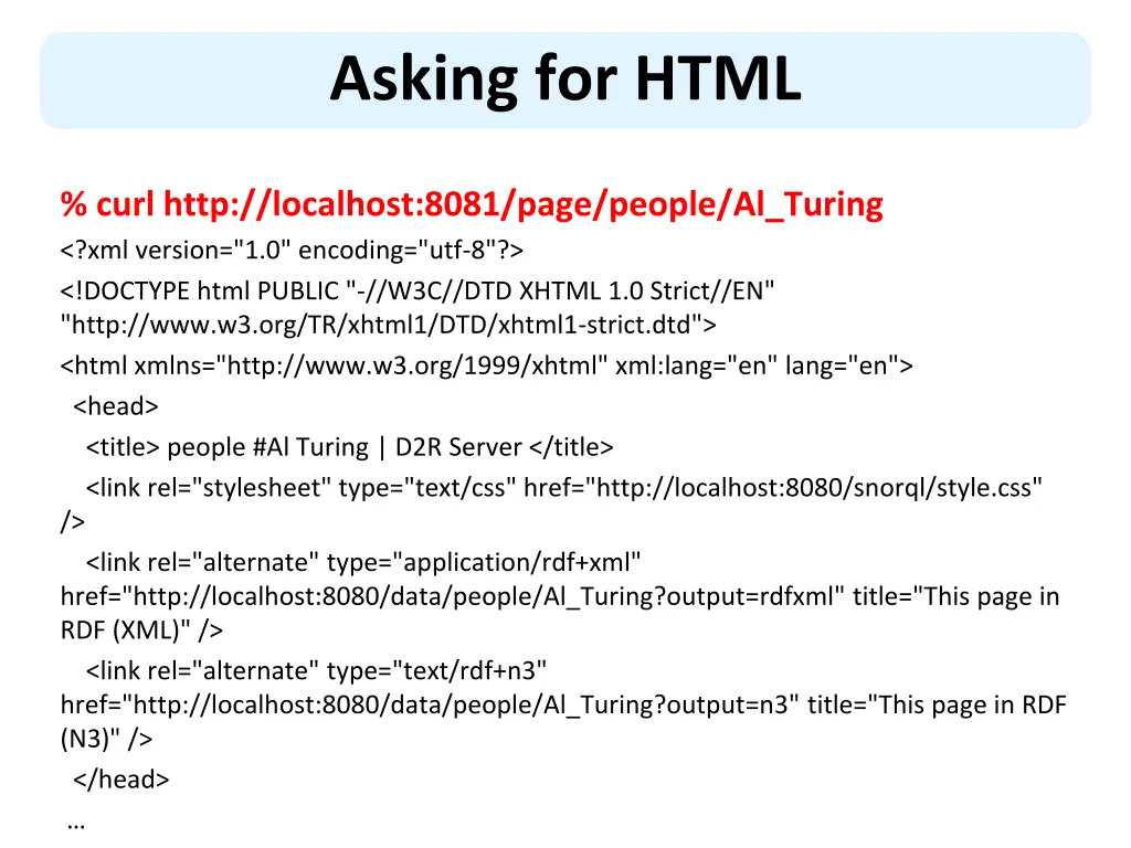asking for html