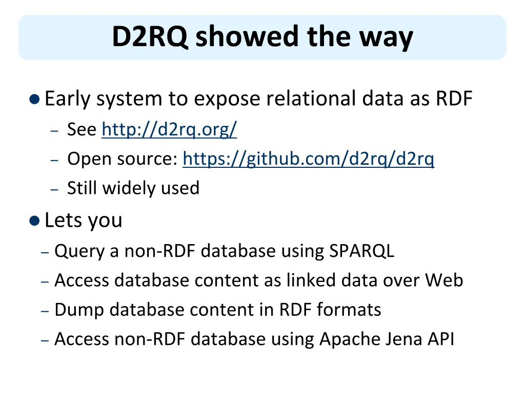 d2rq showed the way