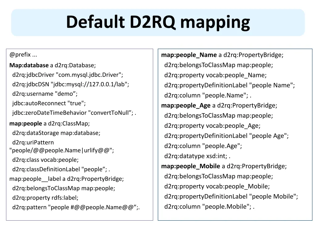 default d2rq mapping