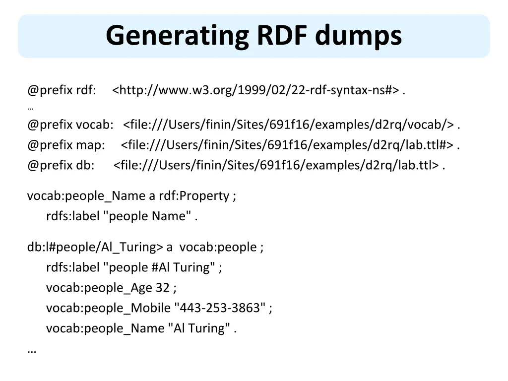 generating rdf dumps 1