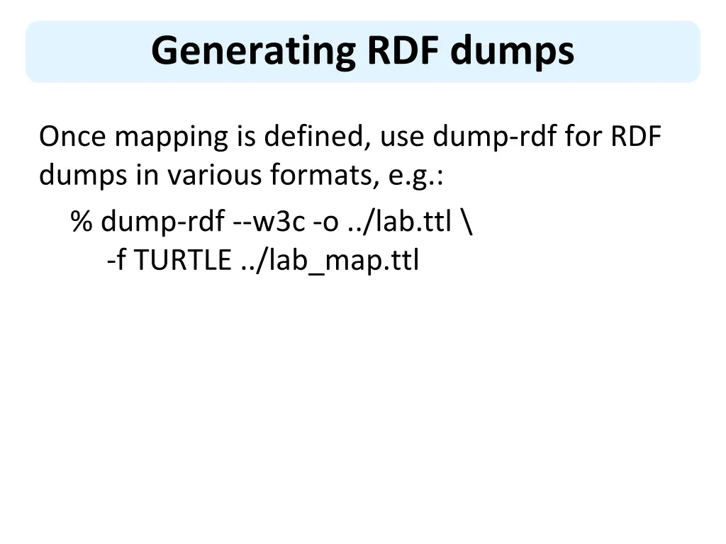 generating rdf dumps