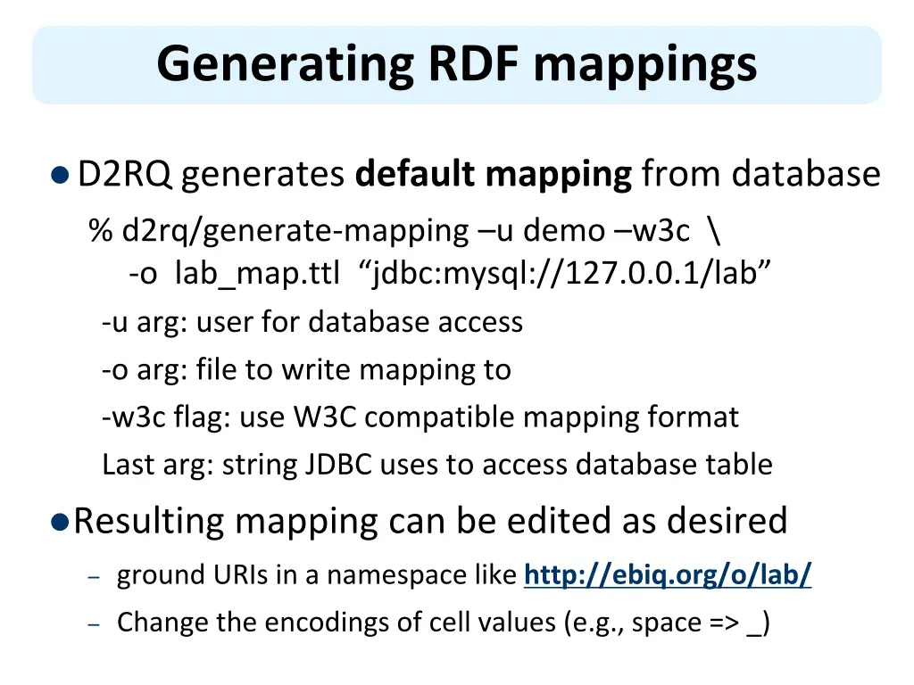 generating rdf mappings
