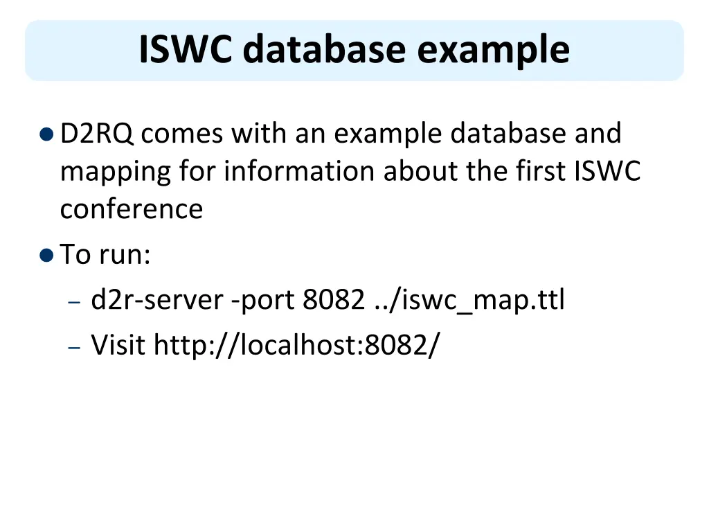 iswc database example