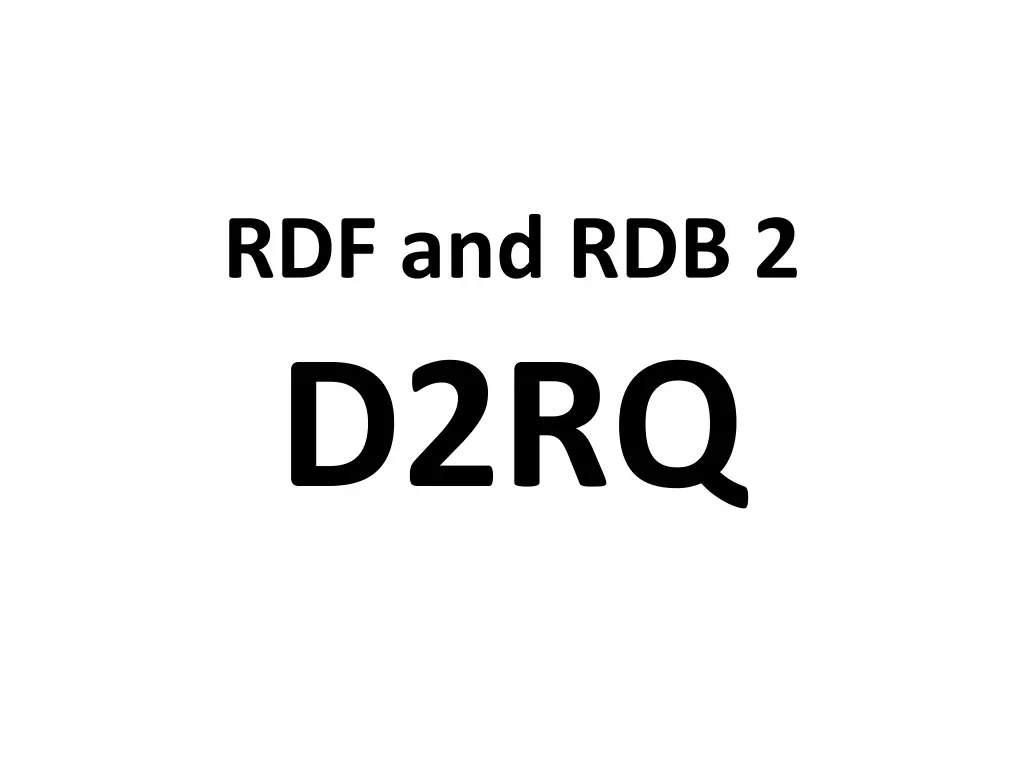 rdf and rdb 2 d2rq