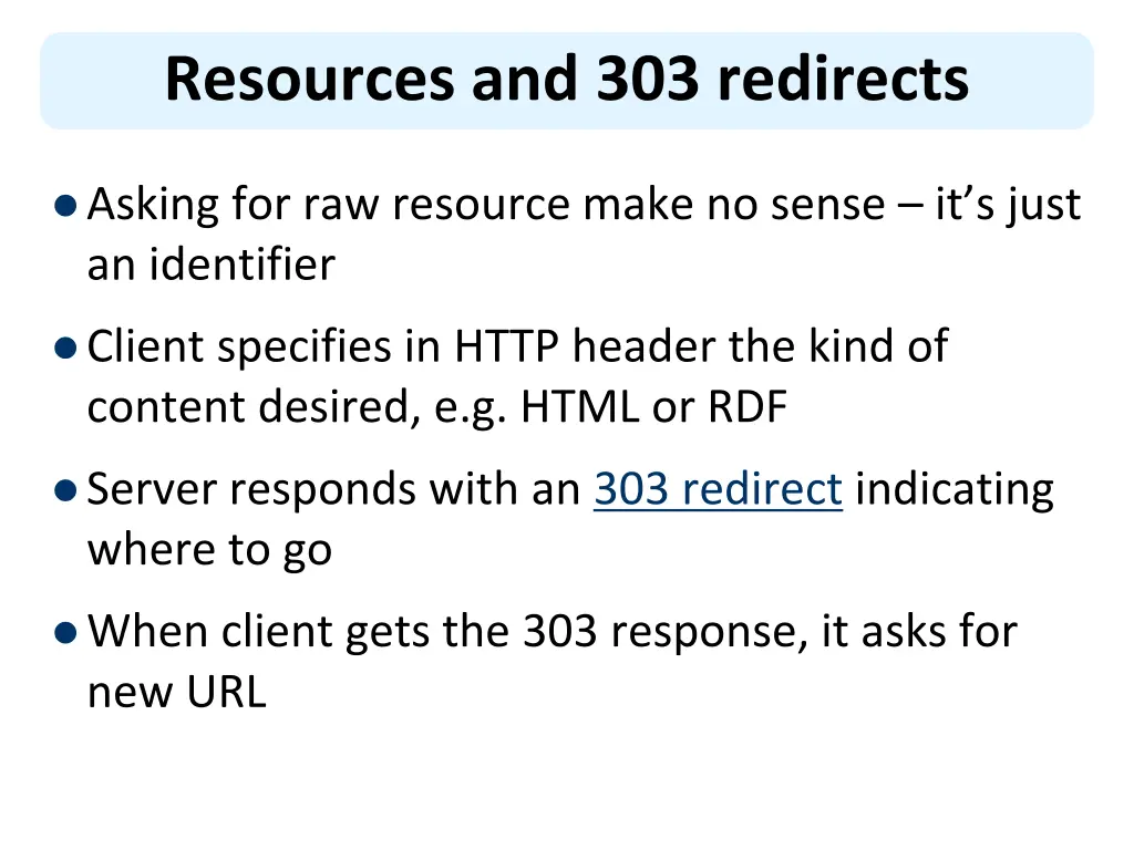 resources and 303 redirects