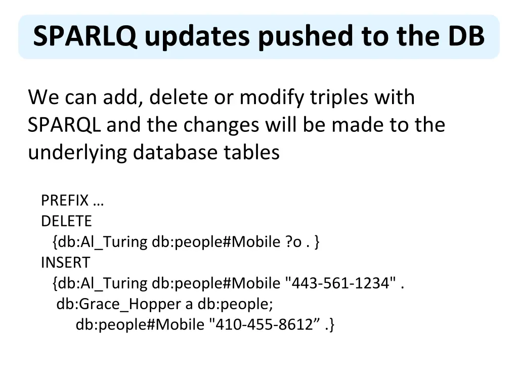 sparlq updates pushed to the db