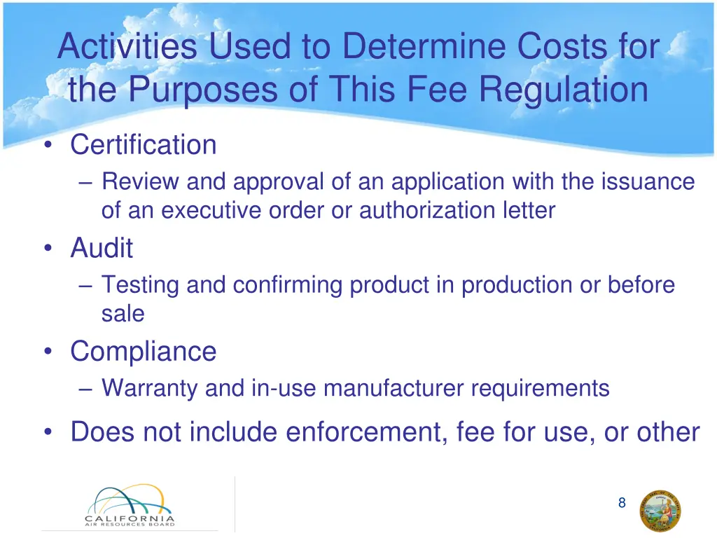activities used to determine costs
