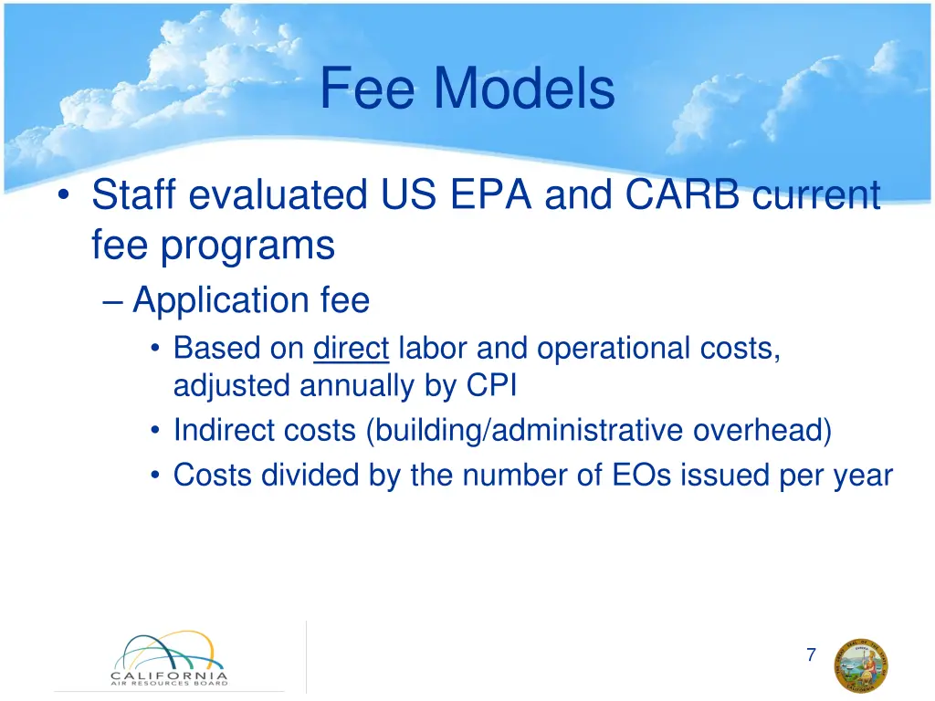 fee models