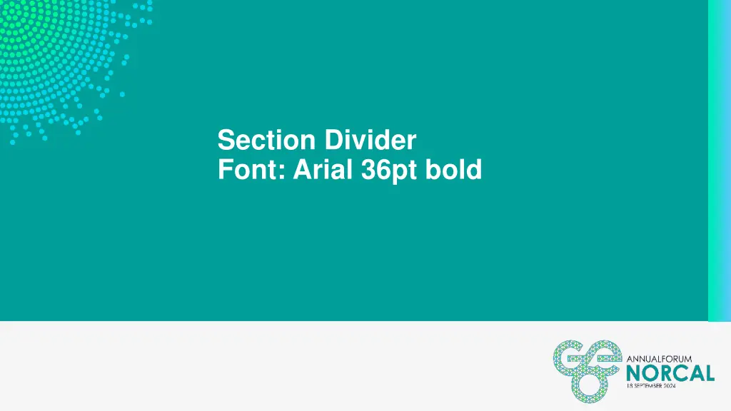 section divider font arial 36pt bold