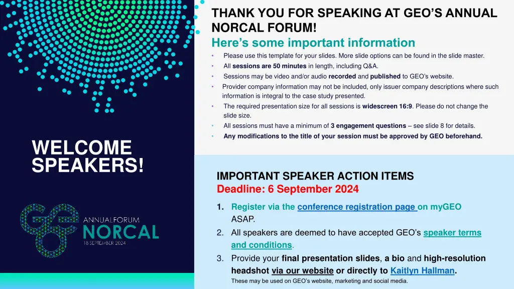 thank you for speaking at geo s annual norcal