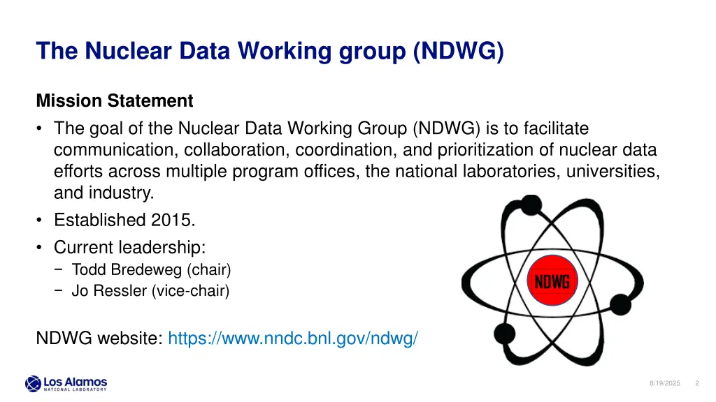 the nuclear data working group ndwg