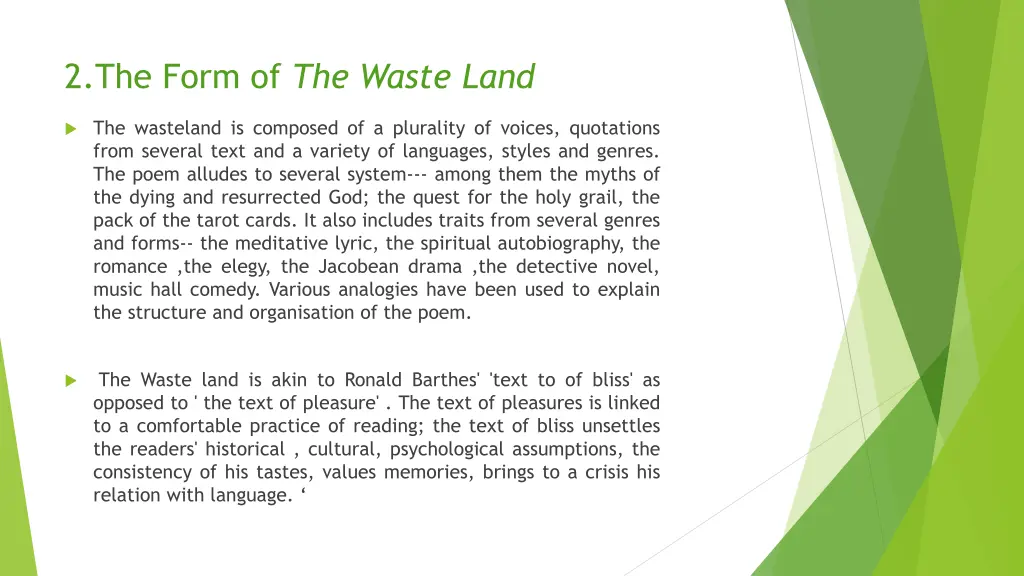 2 the form of the waste land