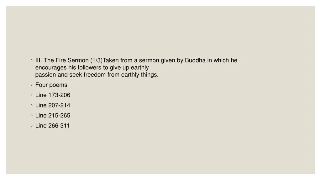 iii the fire sermon 1 3 taken from a sermon given