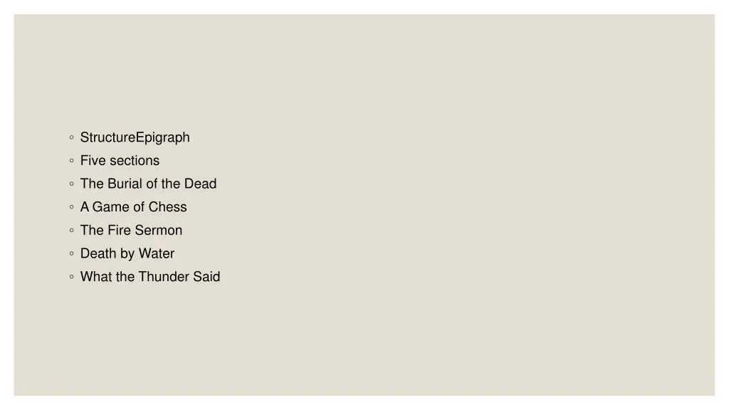structureepigraph five sections the burial 1