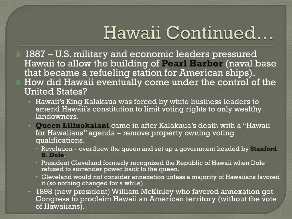 1887 u s military and economic leaders pressured