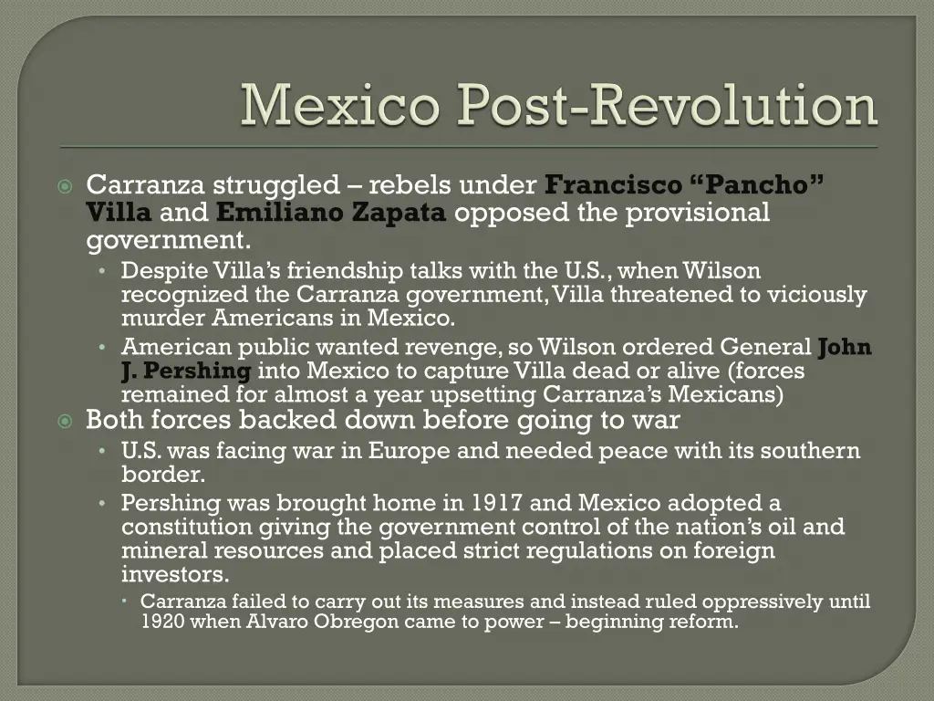 carranza struggled rebels under francisco pancho