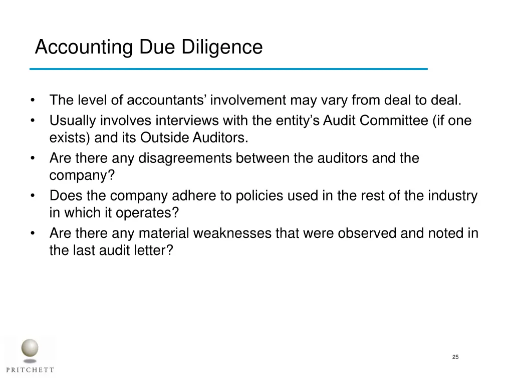 accounting due diligence