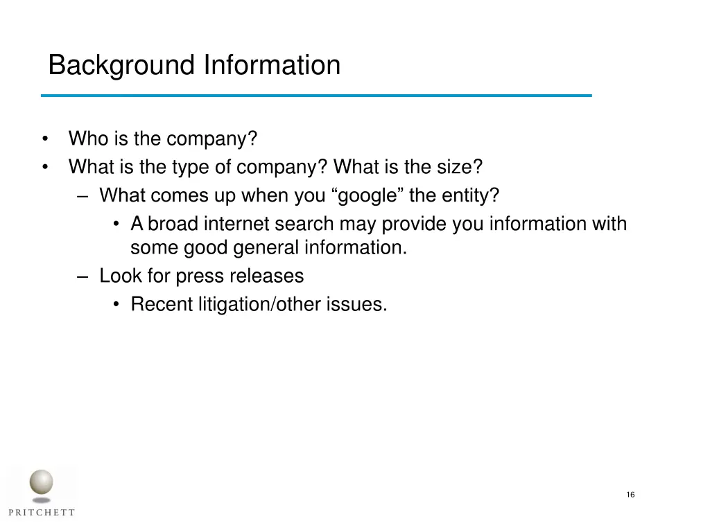 background information