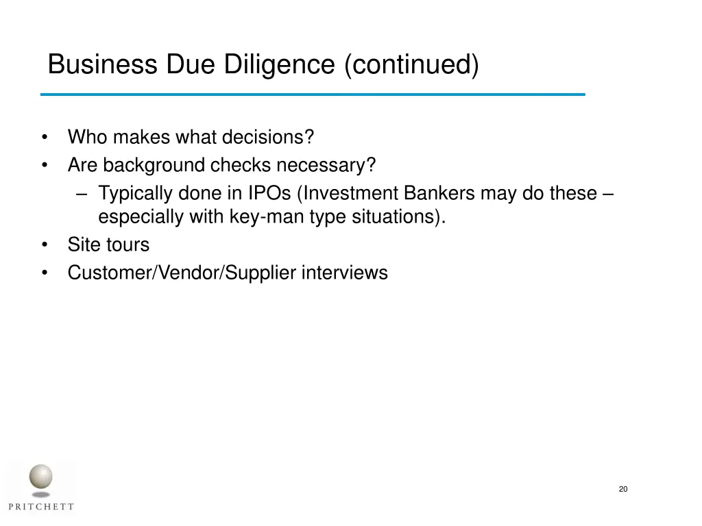 business due diligence continued 1