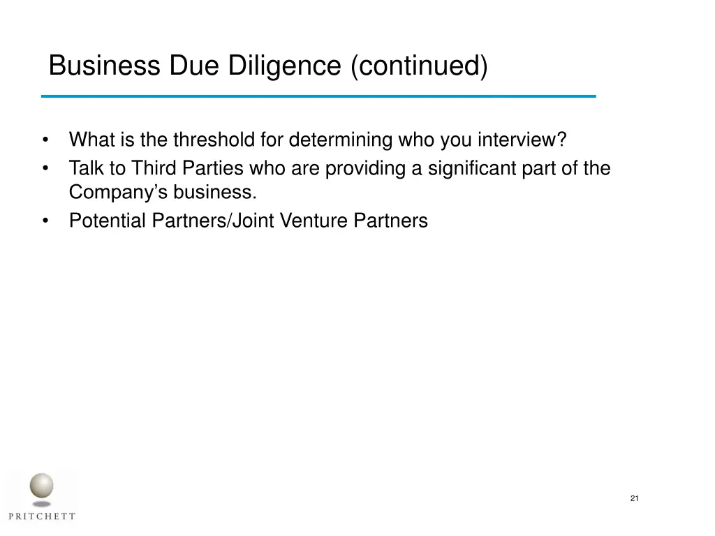 business due diligence continued 2