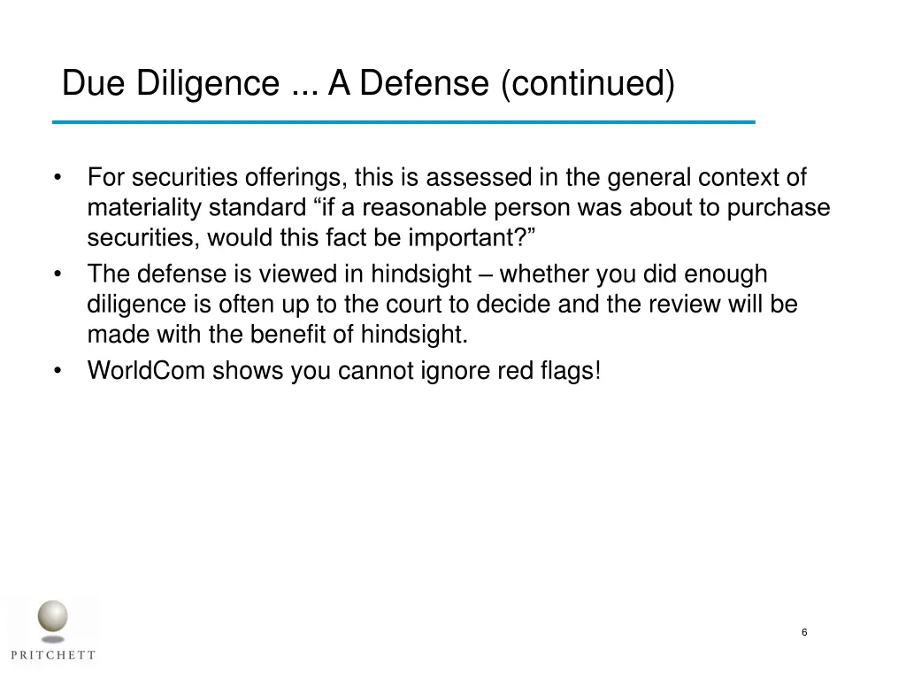 due diligence a defense continued 1
