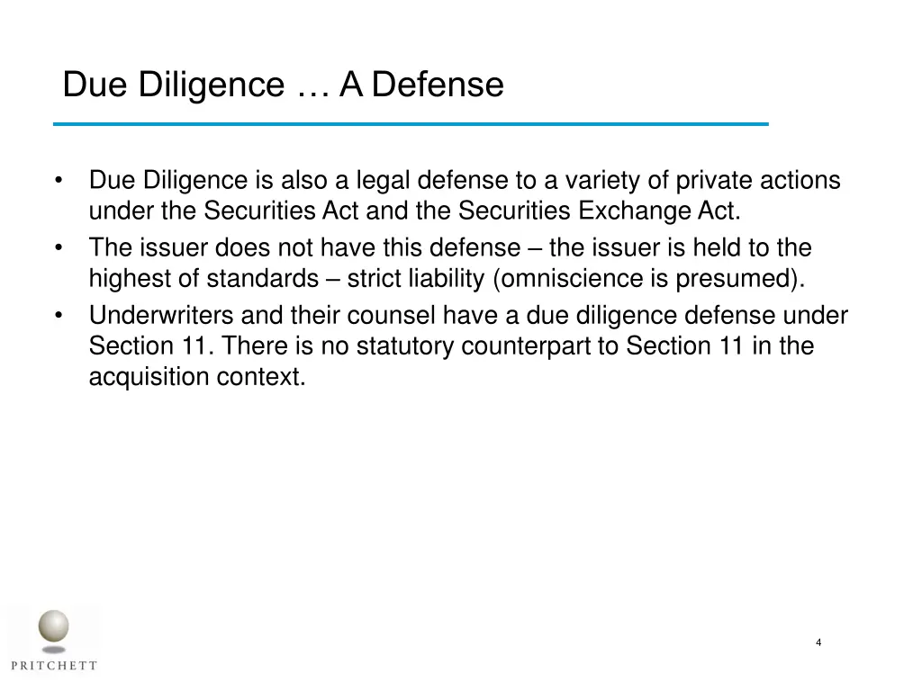 due diligence a defense