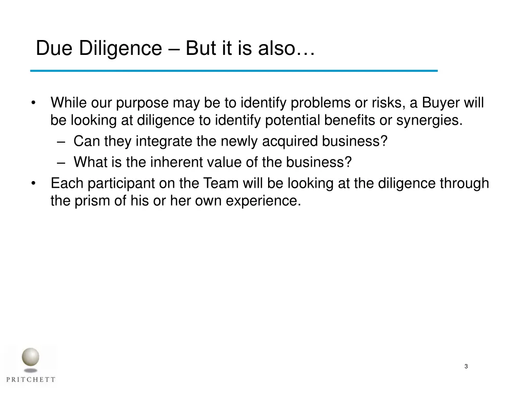due diligence but it is also