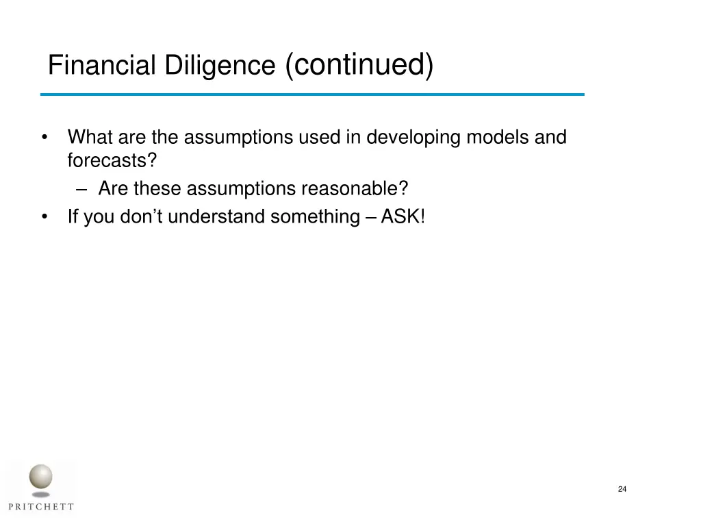 financial diligence continued 1