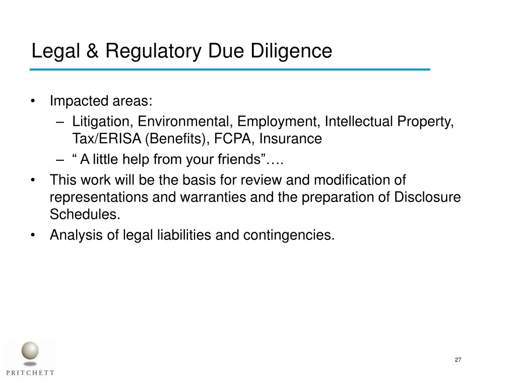 legal regulatory due diligence