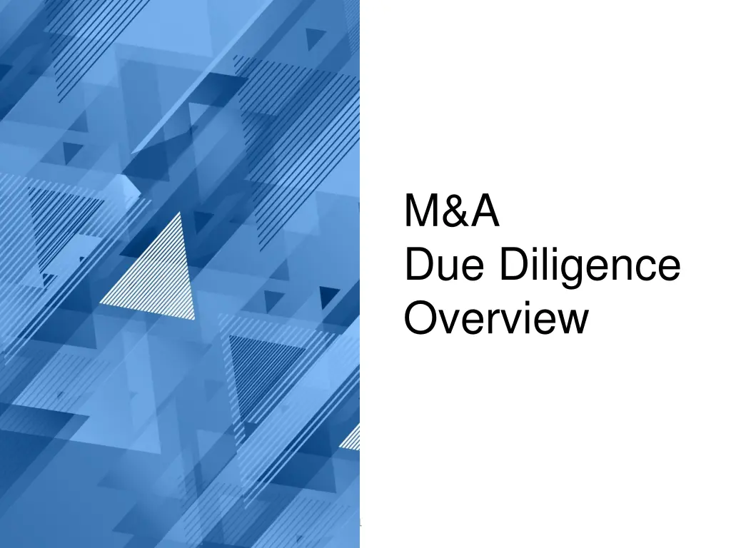 m a due diligence overview