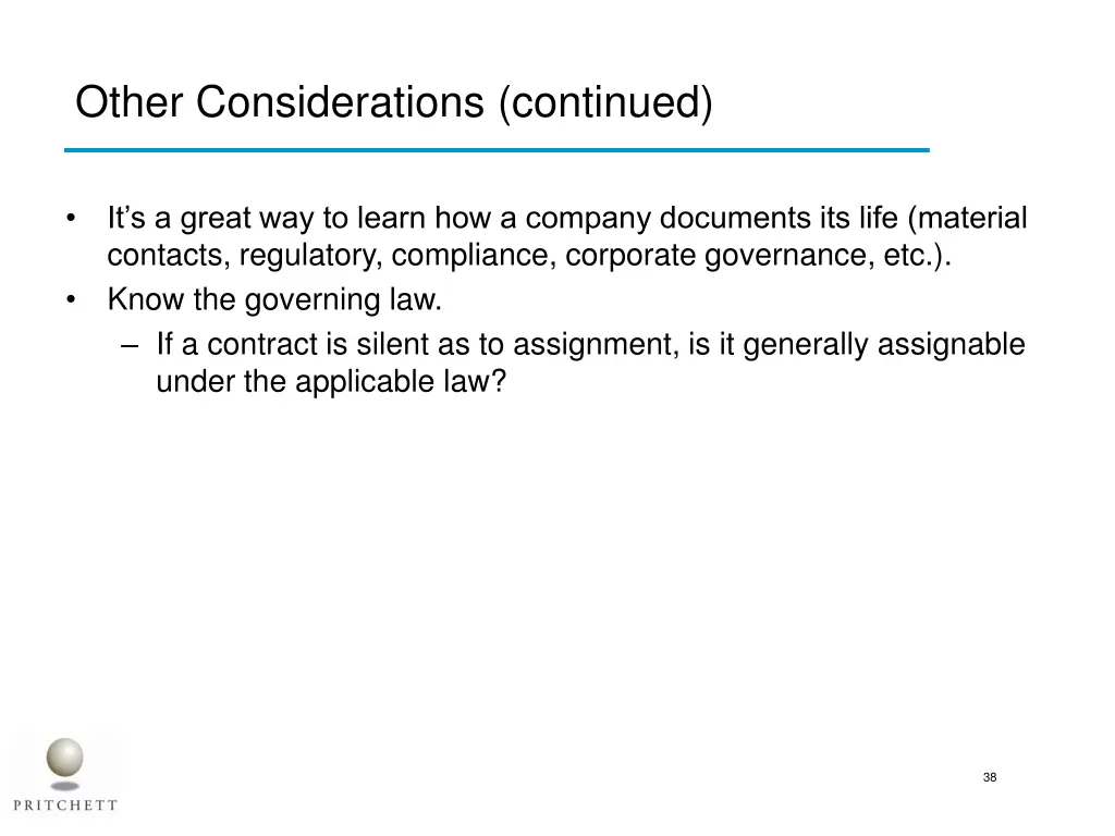 other considerations continued