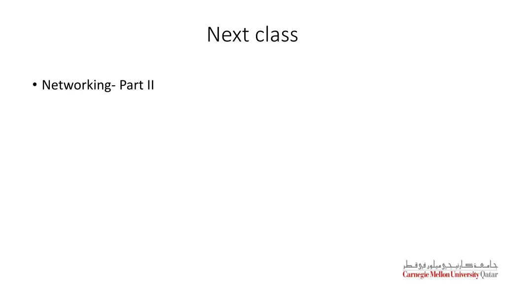 next class