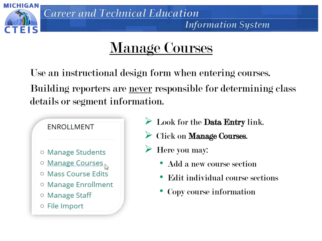 manage courses
