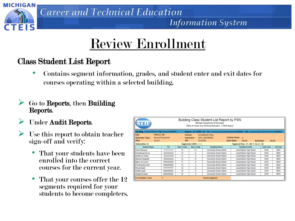 review enrollment