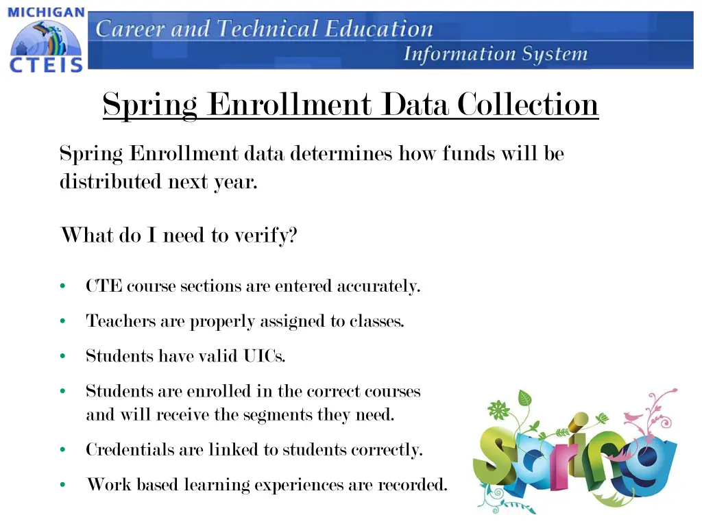 spring enrollment data collection