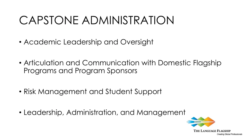 capstone administration