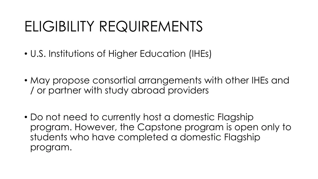 eligibility requirements